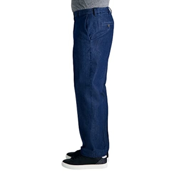 Haggar Men's Casual Classic Fit Denim Trouser - Stretch & Comfort