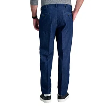 Haggar Men's Casual Classic Fit Denim Trouser - Stretch & Comfort