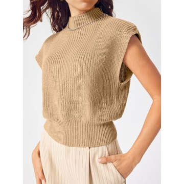 CIDER Sleeveless Mock Neck Sweater Vest for Women