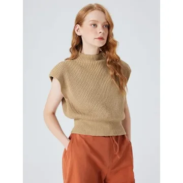 CIDER Sleeveless Mock Neck Sweater Vest for Women