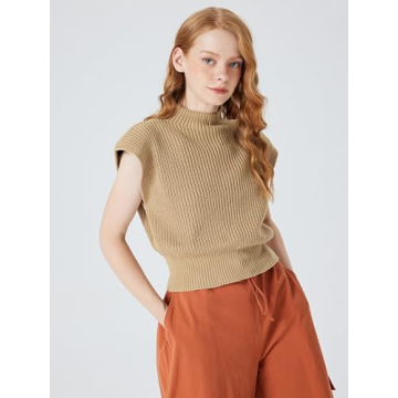CIDER Sleeveless Mock Neck Sweater Vest for Women
