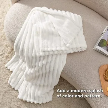 Bedsure White Throw Blanket - Ultra Soft and Cozy