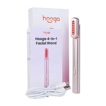 Hooga Facial Wand, Red Light Therapy Wand for Face and Neck with Microcurrent, Heat, and Massage for...