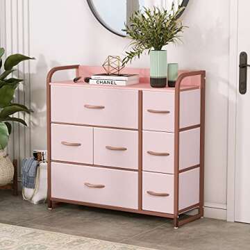 YITAHOME Dresser with 7 Drawers - Fabric Storage Tower, Organizer Unit for Bedroom, Living Room, Hal...