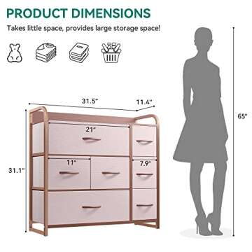 Stylish YITAHOME 7-Drawer Fabric Dresser for Any Room