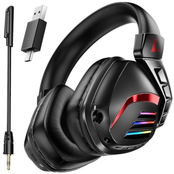 Wireless Gaming Headset for PS5 PS4 PC Switch, 2.4GHz Gaming Headphones