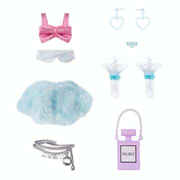 MERMAZE MERMAIDZ Color Change Shellnelle Mermaid Fashion Doll with Designer Outfit & Accessories, Stylish Hair & Sculpted Tail, Poseable, Multicolor, 580829