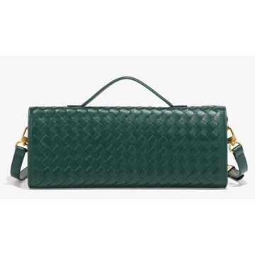 Upbull Trendy Woven Evening Clutch Purses Women Underarm Shoulder Handbag Cute Satchels Crossbody Purse PU Leather Wallet