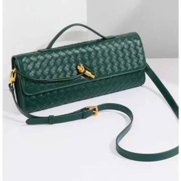 Upbull Trendy Woven Evening Clutch Purses Women Underarm Shoulder Handbag Cute Satchels Crossbody Purse PU Leather Wallet