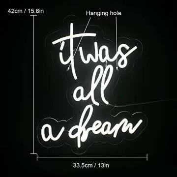 Lucunstar It Was All A Dream Neon Sign,Neon Sign For Room,Neon signs For Wall Decor, LED Signs Bedro...