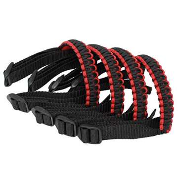 BubbasGarageTv - Paracord Grab Handles for Jeep Wrangler/Gladiator CJ YJ TJ JK JL JT (Red)