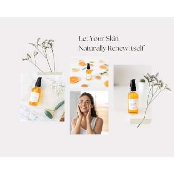 Glow - Turmeric & Rosehip Face Oil, Natural & Organic Face Moisturizer with Turmeric and Chamomile -...