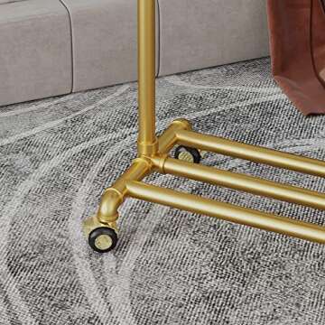 DR.IRON Gold Pipe Clothing Rack Garment Rack with Bottom Shelf Heavy Duty Clothes Rack Hanging Rack Closet Organizer for Bedroom,Retail(Gold)