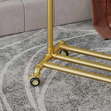 Stylish DR.IRON Gold Clothing Rack with Storage Shelf