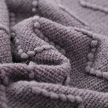 BOURINA Dark Lavender Throw Blanket 50x60 Inches Throw Textured Solid Soft Sofa Couch Decorative Knitted Blanket
