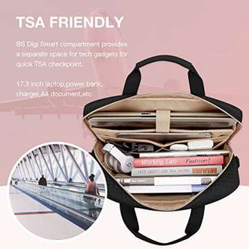 BAGSMART 17.3/15.6 Inch Laptop Bag, Briefcase for Women Computer Messenger Bag Office Travel Busines...