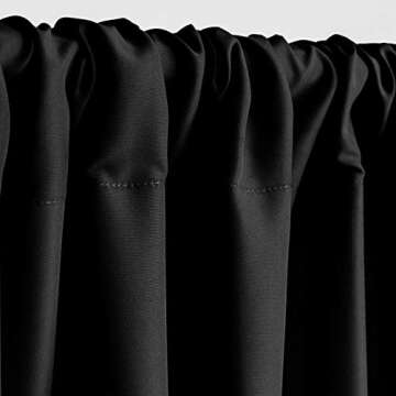 Hiasan Black Backdrop Curtains for Parties, Wedding Decorations - 5ft x 10ft Set of 2 Panels
