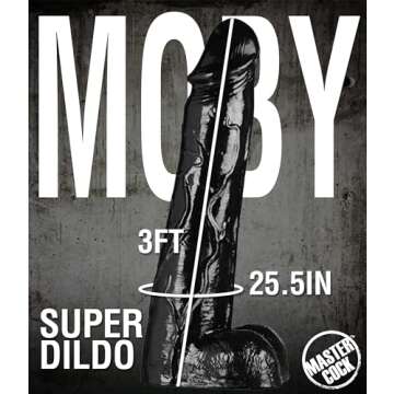 Master Cock Moby The Huge 36 Inch Tall Super Dildo, Black