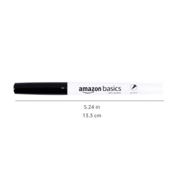 Amazon Basics Dry Erase Markers, Low Odor Ultra Fine Tip, 12-Pack, Black
