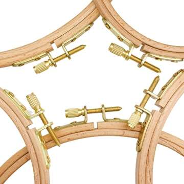 Beech Wood Embroidery Hoop Sets, 5Inch to 9Inch Round Cross Stitch Hoops for Art Craft Sewing and Hanging