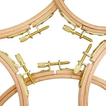 Beech Wood Embroidery Hoop Sets, 5Inch to 9Inch Round Cross Stitch Hoops for Art Craft Sewing and Hanging