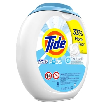 Tide PODS Free and Gentle - Hypoallergenic Laundry Pods 96 Count
