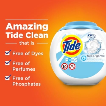 Tide PODS Free and Gentle - Hypoallergenic Laundry Pods 96 Count