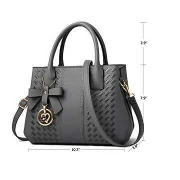 Jeniulet Handbags for Women Durable PU Leather 10.2" Dark Gray