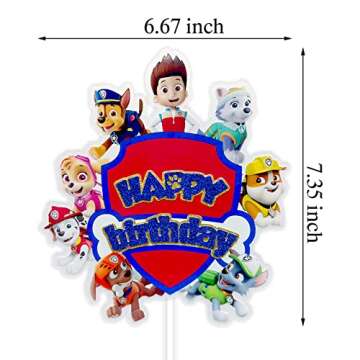 Dog Patrol Cake Toppers Puppy-themed Birthday Party Supplies Cartoon Paw Cake Topper Dog Cake Decora...