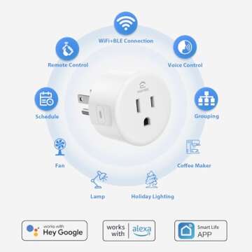 EIGHTREE Smart Plug, Smart Home WiFi Outlet Works with Alexa & Google Home, Smart Socket with Remote...