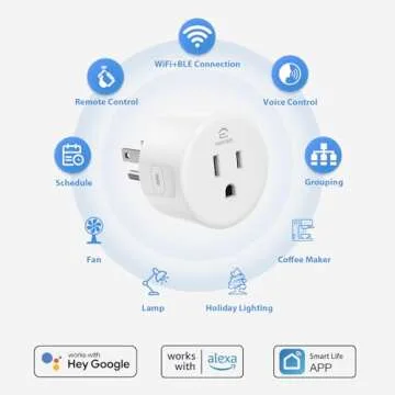 EIGHTREE Smart Plug, Smart Home WiFi Outlet Works with Alexa & Google Home, Smart Socket with Remote...