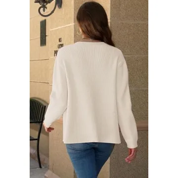 kipfall Women's Elegant Bow Button Cardigan Sweater