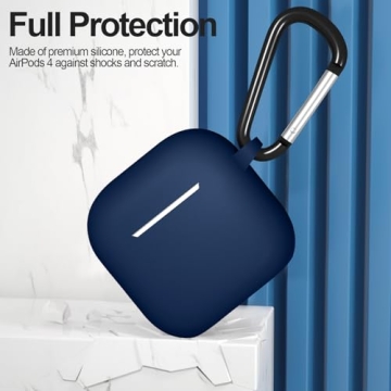 ATUAT Compatible with AirPods 4 Case Cover, Protective Silicone Skin Accessories with Keychain for W...
