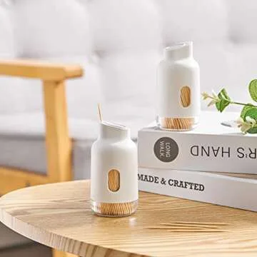 350 Eco-Friendly Bamboo Toothpicks in Stylish Holder