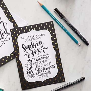 Prismacolor Premier Advanced Hand Lettering Set With Illustration Markers, Art Pens, Pencils, Eraser And Tips Pamphlet, Adult Coloring, 13 Count