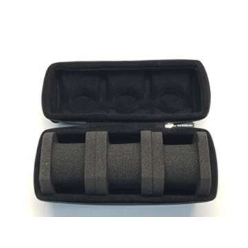 CASEBUDi Triple Watch Travel Case | Tough Protection Storage Zipper Three Wristwatch | Medium Ballistic Nylon (Black)
