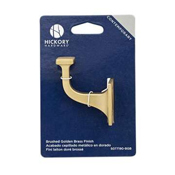 Hickory Hardware Forge Collection Coat Hooks, Wall Hooks for Hanging Coats, Hats, Towels, Robes and More, 2-3/4 Inch Long, Brushed Golden Brass, 1 Pack