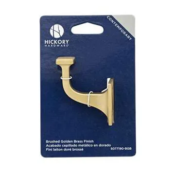 Hickory Hardware Forge Collection Coat Hooks, Wall Hooks for Hanging Coats, Hats, Towels, Robes and More, 2-3/4 Inch Long, Brushed Golden Brass, 1 Pack