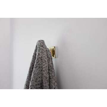 Hickory Hardware Forge Collection Coat Hooks, Wall Hooks for Hanging Coats, Hats, Towels, Robes and More, 2-3/4 Inch Long, Brushed Golden Brass, 1 Pack