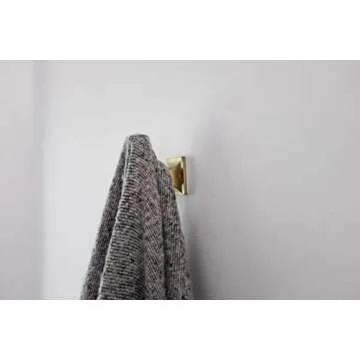 Hickory Hardware Forge Collection Coat Hooks, Wall Hooks for Hanging Coats, Hats, Towels, Robes and More, 2-3/4 Inch Long, Brushed Golden Brass, 1 Pack