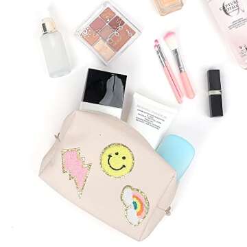 Trendy Miss or Miss Preppy Patch Makeup Bag for Girls