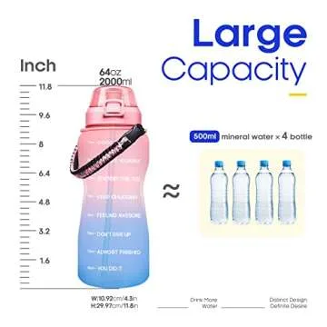 Giotto 64 oz Motivational Water Bottle - Fitness & Hydration