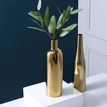 Purzest Gift for Her,Decor Vases Set,Gold Metallic Vase, Set of 3,Lover Gift