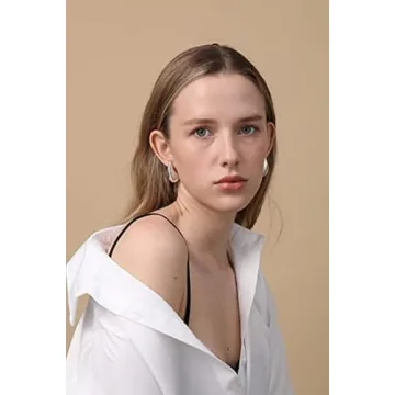 Hypoallergenic Gold Teardrop Earrings Women Chunky Hoop Dangle