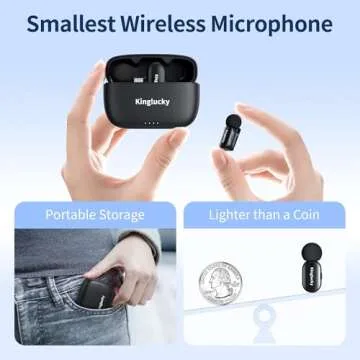 Kinglucky Mini Wireless Lavalier Microphone for Android/iPhone, 3 Voice Model, 2 Level Noise Cancell...