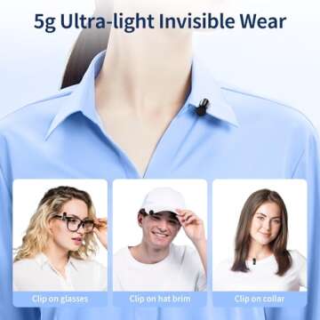 Kinglucky Mini Wireless Lavalier Microphone for Android/iPhone, 3 Voice Model, 2 Level Noise Cancellation, 30H, USB Type-C Wireless Lapel Mic for Video Recording, Live Streaming, Podcast, Interview