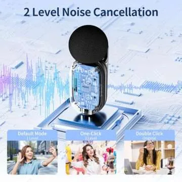 Kinglucky Mini Wireless Lavalier Microphone for Android/iPhone, 3 Voice Model, 2 Level Noise Cancellation, 30H, USB Type-C Wireless Lapel Mic for Video Recording, Live Streaming, Podcast, Interview