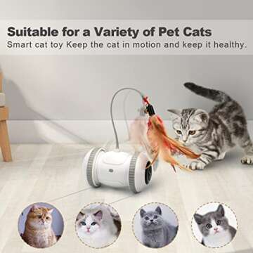 Nueplay Interactive Cat Toys for Indoor Cats, Automatic Cat Toys with LED Light,Smart Electric Cat T...