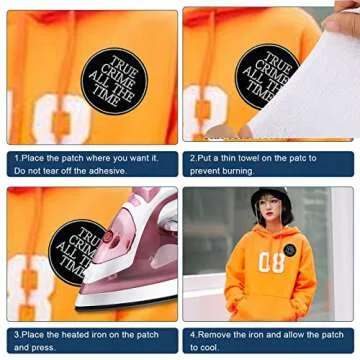 Wikineon Iron On Patch, True Crime All The Time Applique Patch - Embroidered Badge Iron On/Sew On DIY Clothing Accessories, Perfect for Backpack Jackets Clothes Hats Jeans T-Shirt