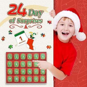 Advent Calendar 2024 Jigsaw Puzzles,24 Days Countdown Calendars,500 Pieces Santa Clause Jigsaw Puzzles Idea Gift for Kids Great Stocking Stuffer Xmas Gifts Puzzle Home Decor